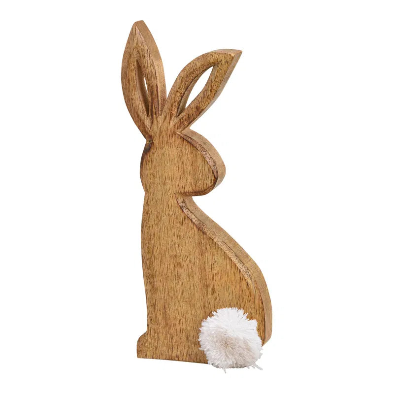 Wooden rabbit stand Brown (W/H/D) 10x25x2cm