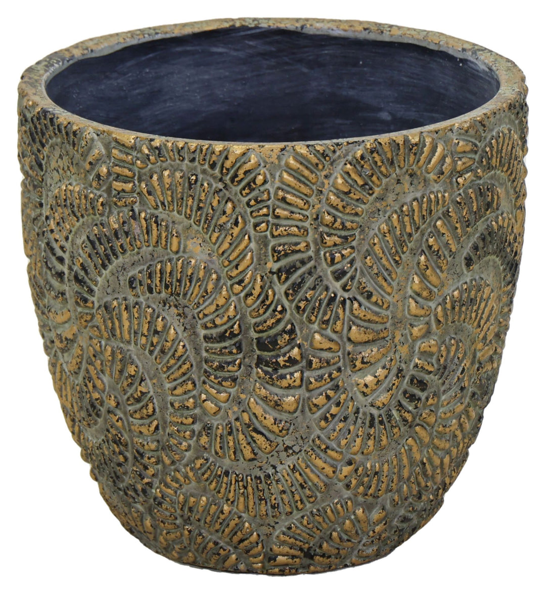 Elvira Curls Egg Pot Old Gold Ø11 H10