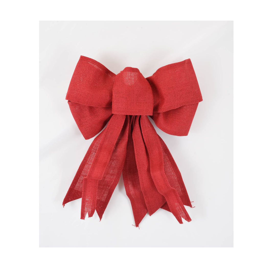 HESSIAN LARGE RED BOW
