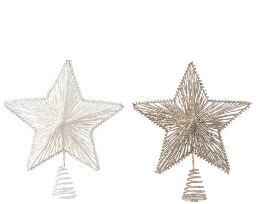 Treetopper iron glitter 2col orted L.7.6cm x W.21.5cm x H.25cm
