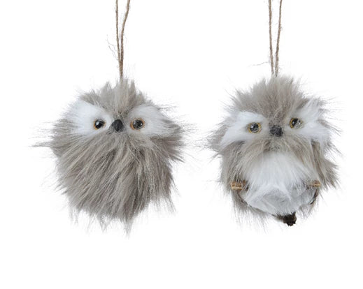 Owl polyester taupe L.6cm x W.6cm x H.9cm