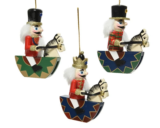 Nutcracker firwood on rocking horse oxblood/colour(s) L.4cm x W.7cm x H.10.5cm