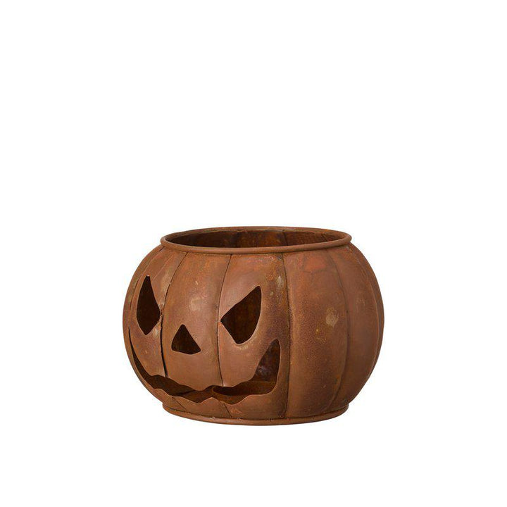 PUMPKIN Lantern  Rust 15x10cm