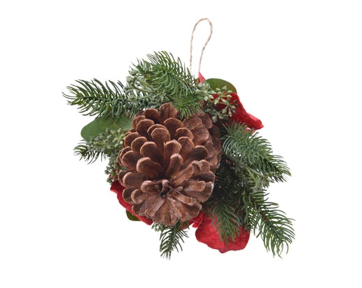Poinsettia hanger glitter poinsettia indoor green/red L.25cm x W.20cm x H.12cm
