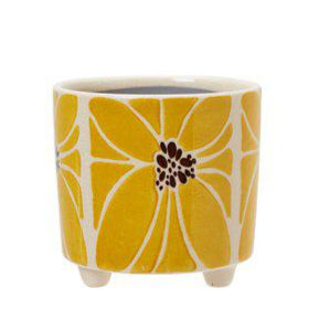 LARA Pot White/Yellow Ø12 x 11cm