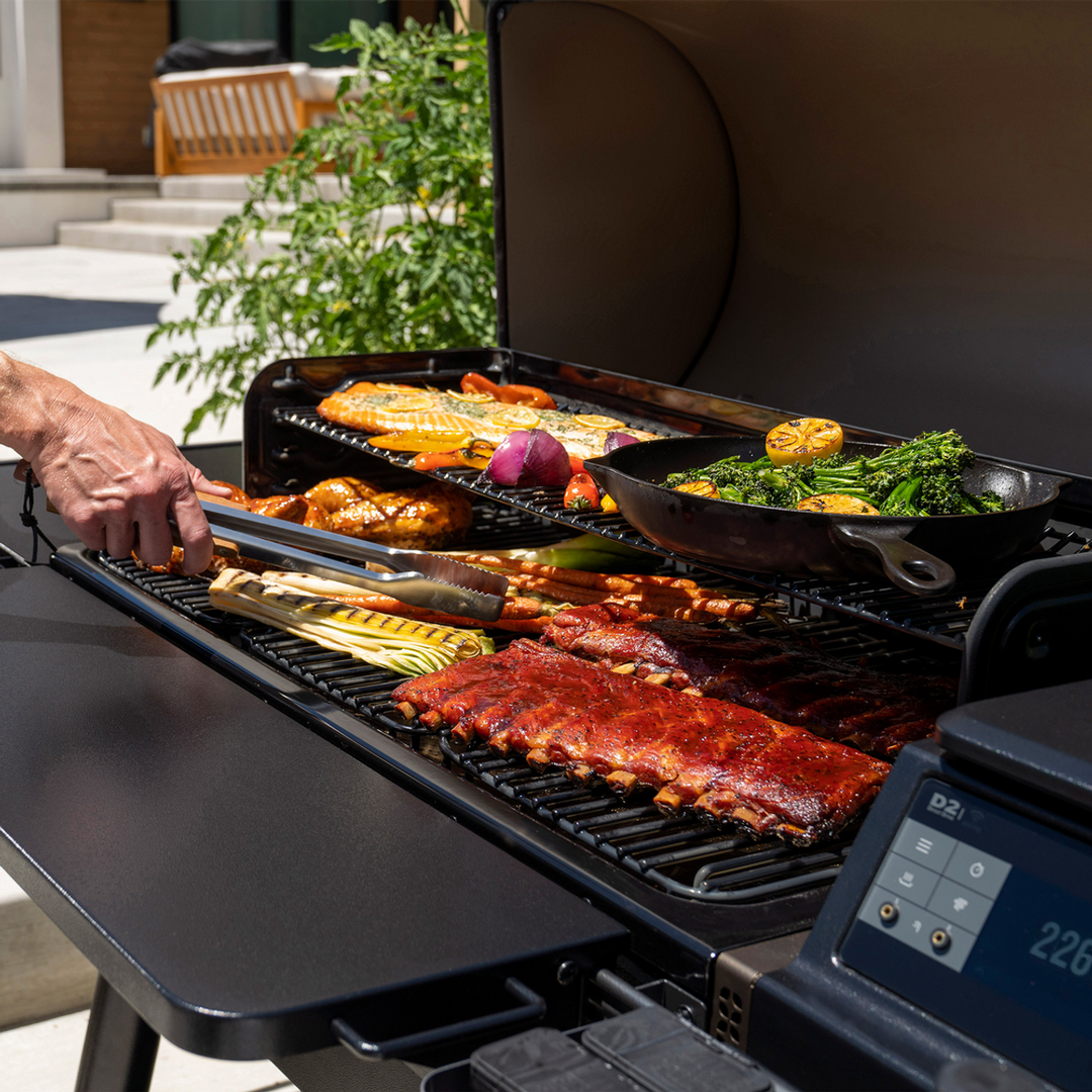 Grilling food on Traeger Ironwood XL Pellet Grill in Ireland