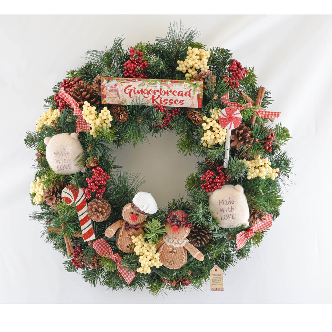GINGERBREAD LARGE WREATH 60x60x15 cm