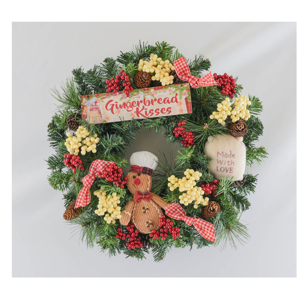 GINGERBREAD SMALL WREATH 40x40x15 cm