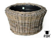 Drypot Round Pot Rattan Grey Ø54cm H34cm