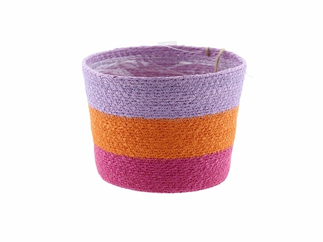 Basket Seagrass Pink/Purple/Orange d22h18cm