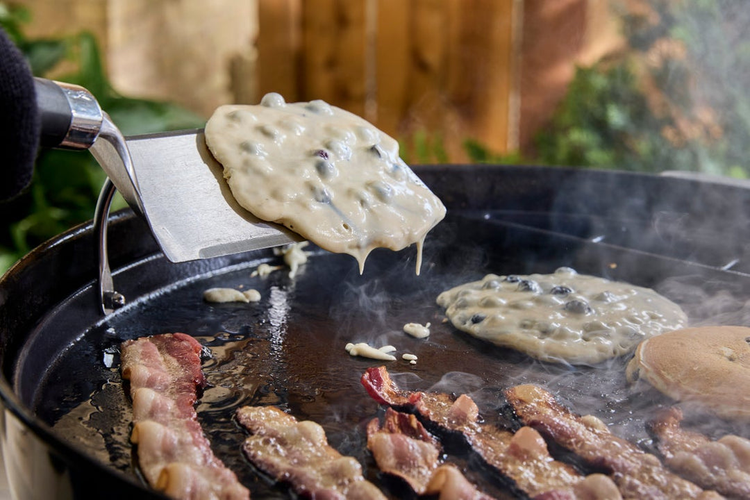Grilling food on a Weber Full-Size Griddle