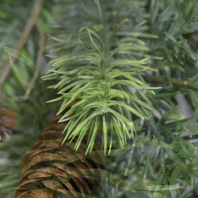 Premium fir mix garland with cones on vine, 140 cm