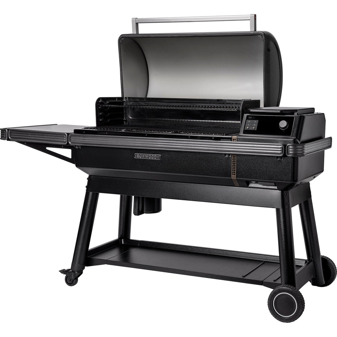 Traeger Ironwood XL Pellet Grill with open lid