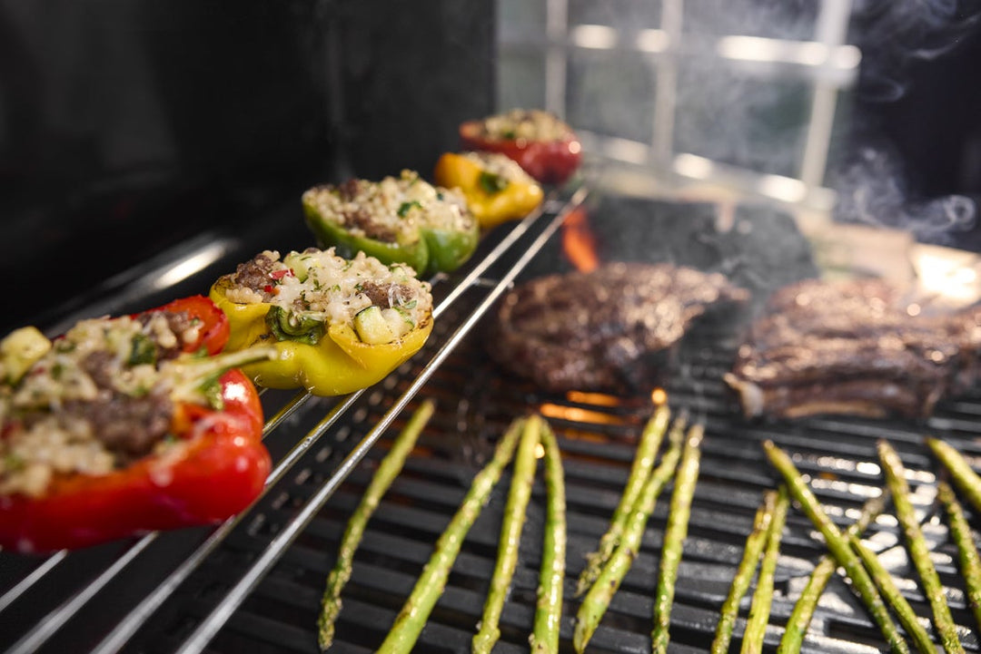 Grilling on Weber Spirit E-310 Warming Rack