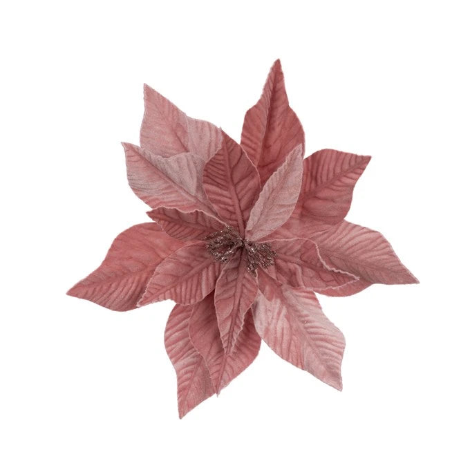 Velvet Poinsettia Clip 31cm
