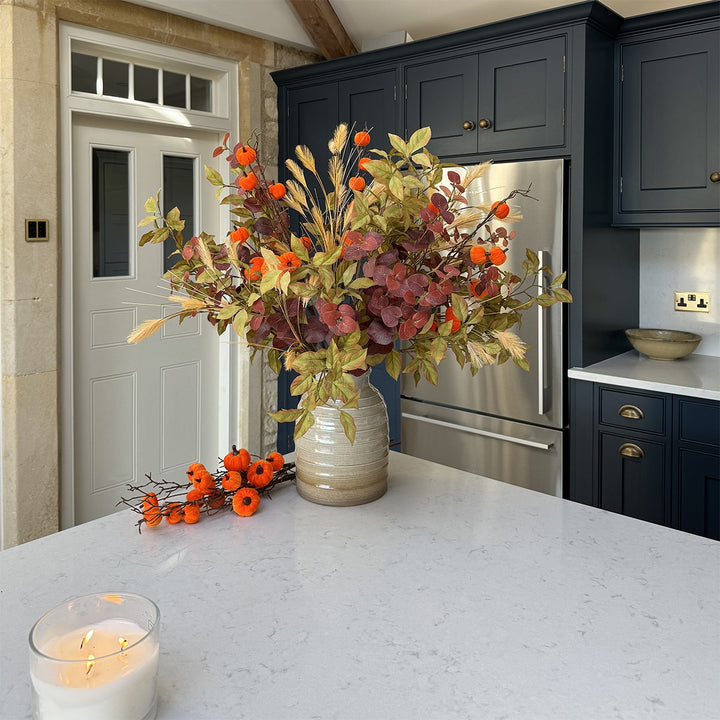 Velvet Pumpkin Spray 74cm