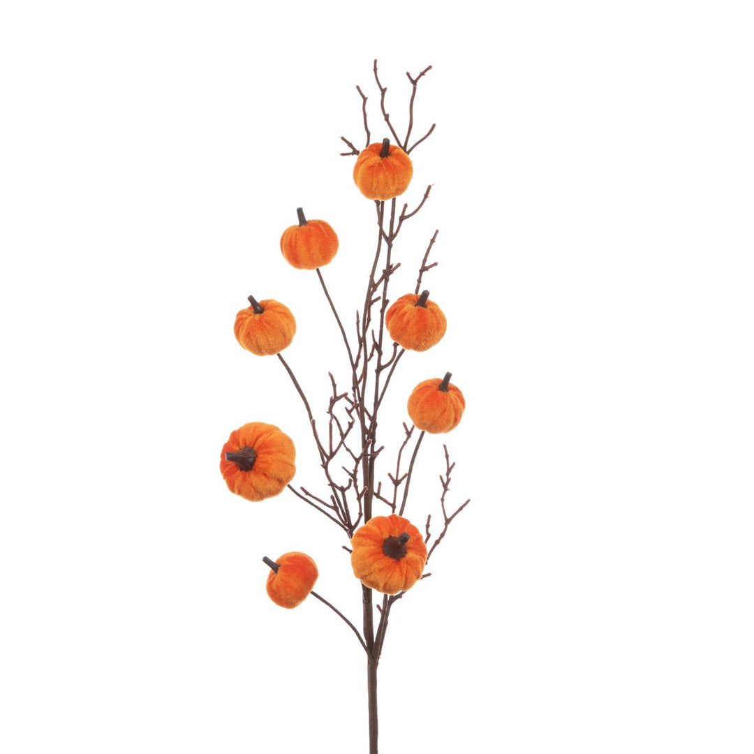 Velvet Pumpkin Spray 74cm