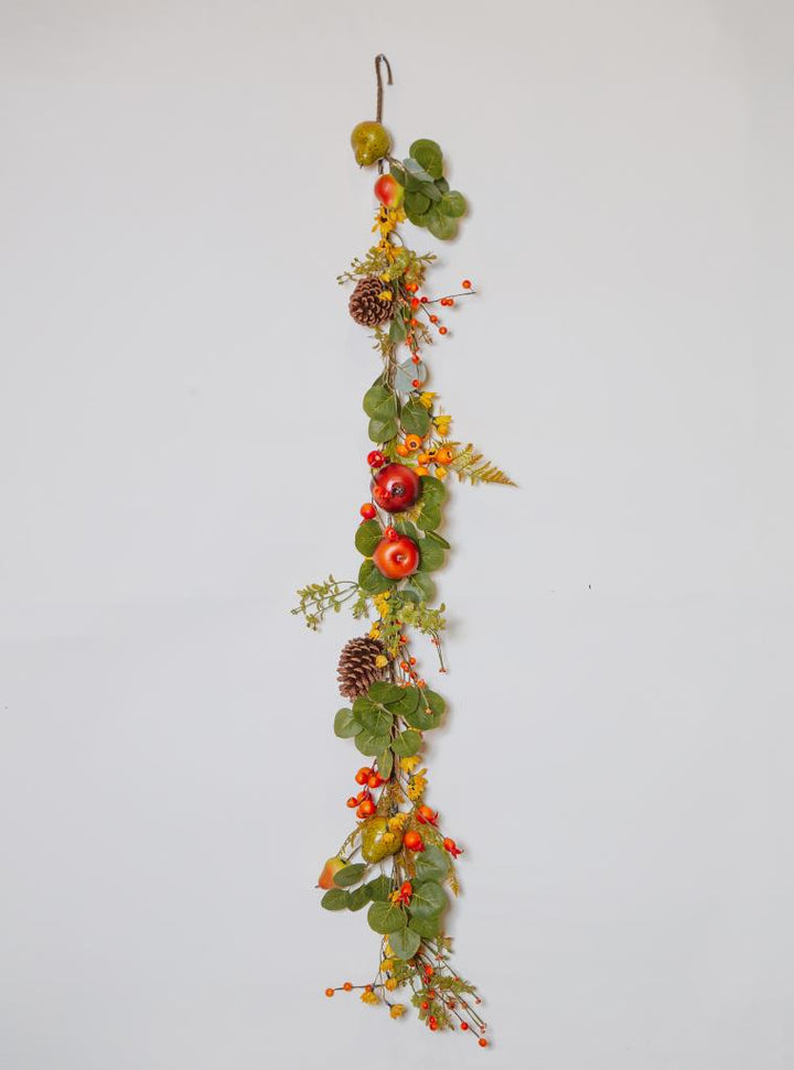 5  Pomegranates, Apples, Pears, Cones, Berries Garland