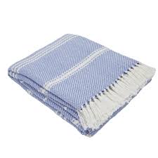 Oxford Stripe Blanket Cobalt