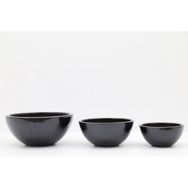 LOW BOWL PLANTER BLACK Ø25H12