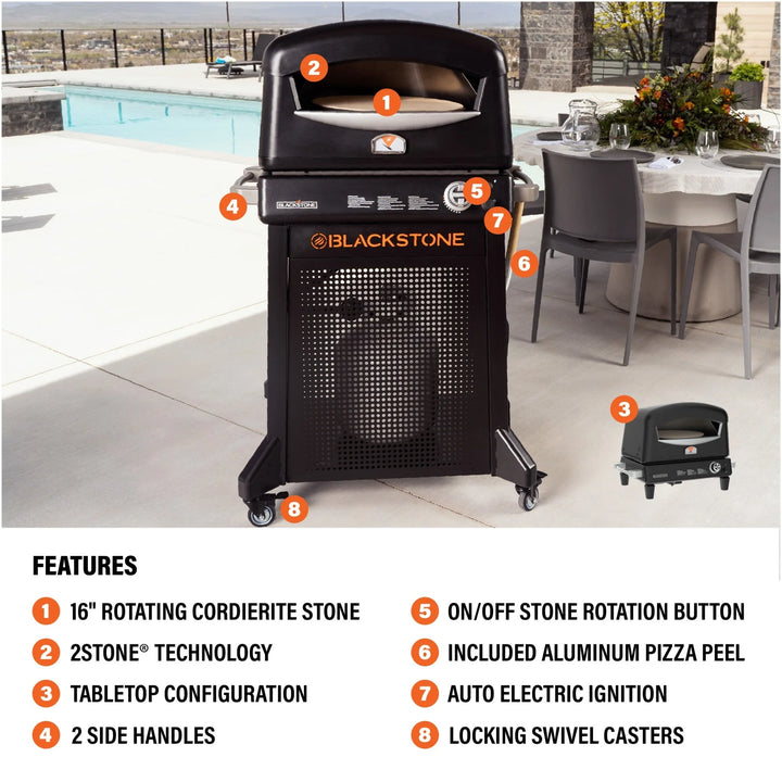 Blackstone  Blackstone Pizza Oven w/ Mobile Cart - Low Pressure Only