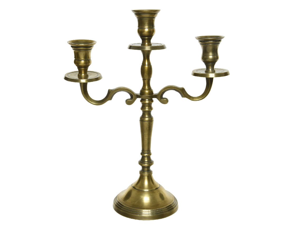 Candleholder aluminium gold polish