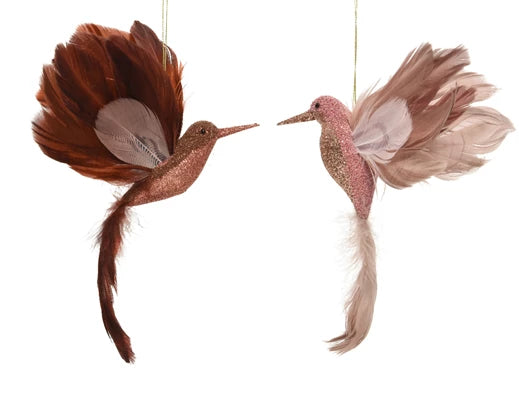 Bird foam feather ballantine - glitter 2col ass pink/colour(s) L.16cm x W.20cm x H.4cm