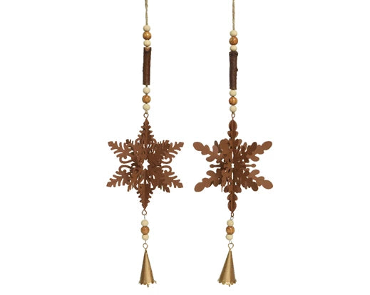 Snowflake iron with plywood beads