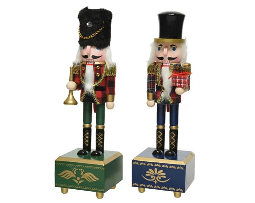 Music box pinewood nutcracker w multi check