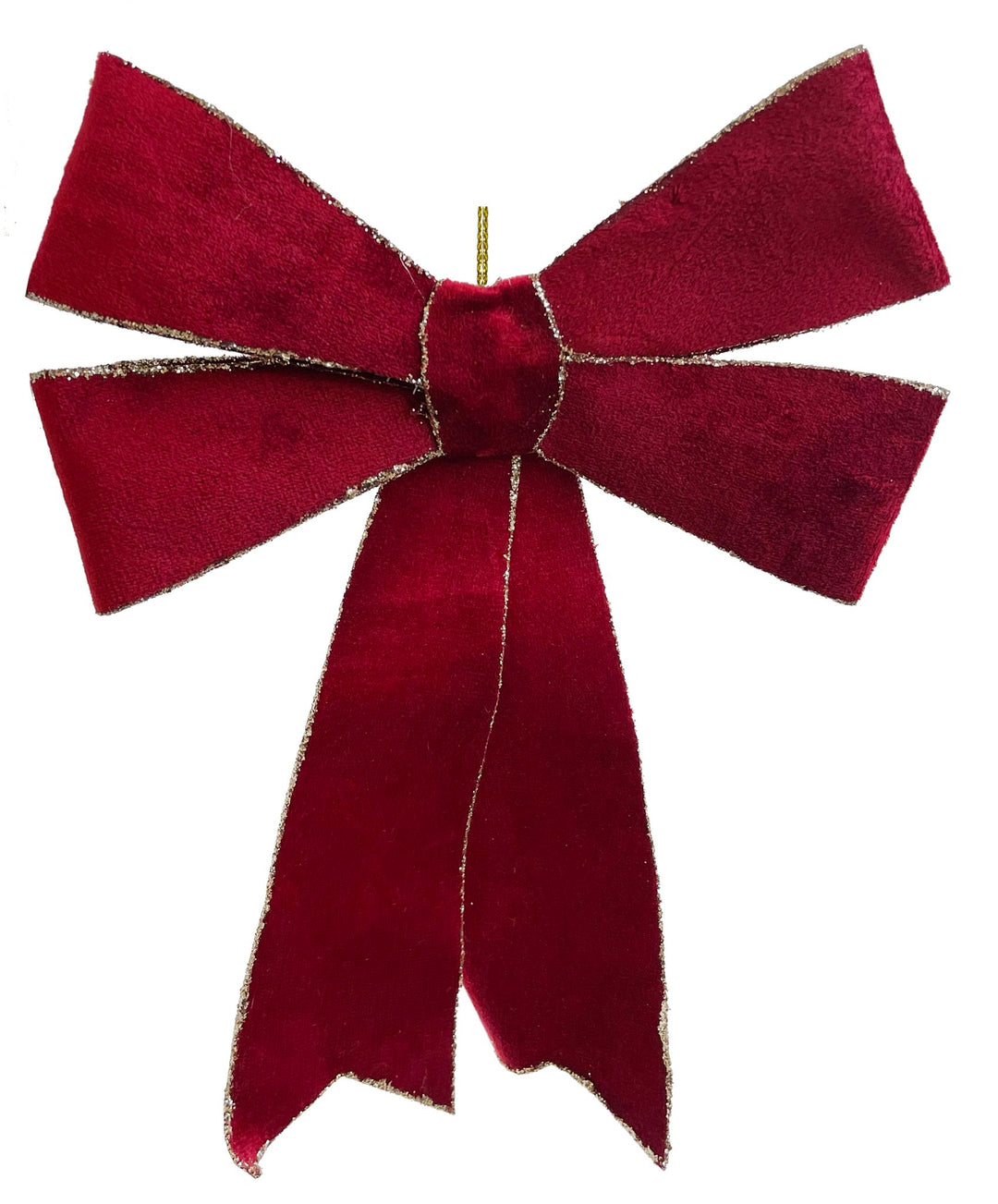 Velvet bow burgundy champagne glitter 25cm