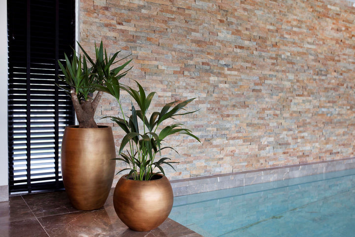 Vase Ball Retro Pot Ø18cm H15cm Gold