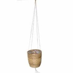 Hanging Pot Stripe Grey Ø20 H19cm