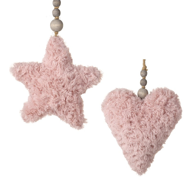 FABRIC HANGING HEART & STAR MIX