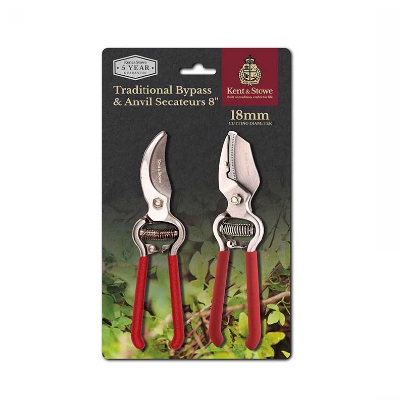 Traditional Bypass and Anvil Secateurs