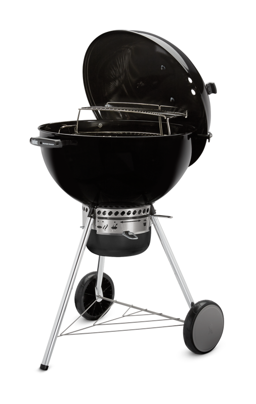 an open lid on a Weber Master-Touch E-5750 grill