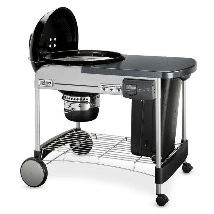Weber Performer Deluxe with the lid open