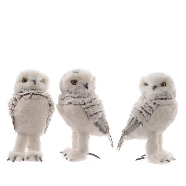 Owl polyester feathers 3ass