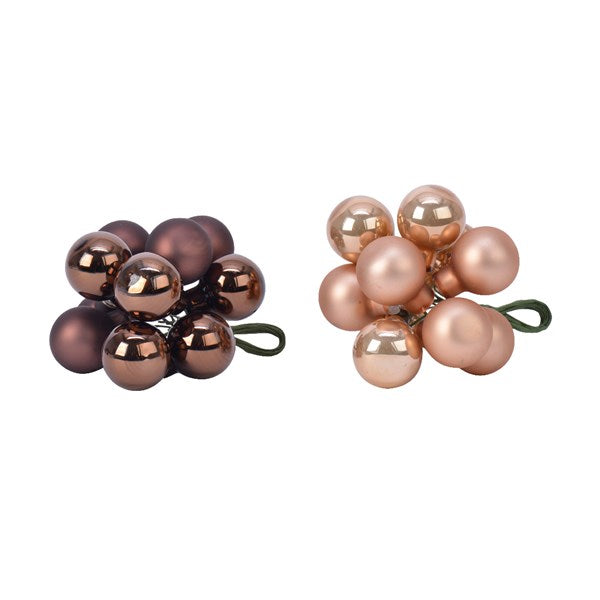 glass baubles on wire sh-m 2colas brown/colour(s)