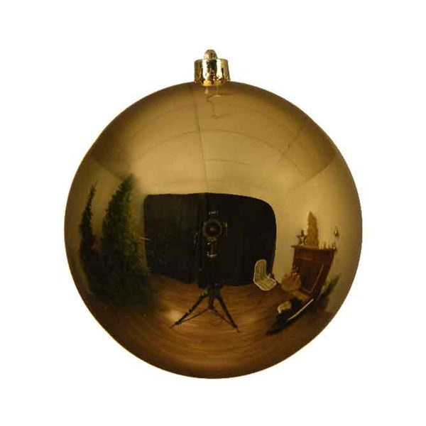 Baubles polystyrene shiny light gold D.20cm