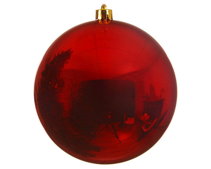 Baubles polystyrene shiny christmas red D.20cm