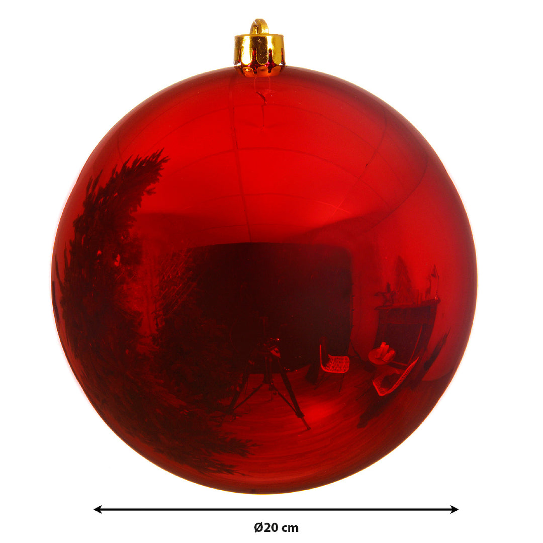 Baubles polystyrene shiny christmas red D.20cm