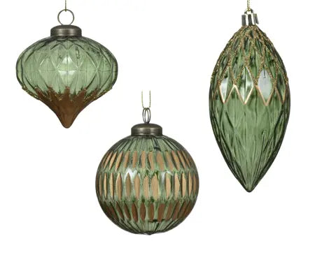 Baubles polystyrene sh  pine green D.8cm