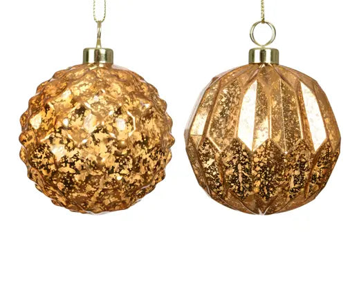 Baubles polystyrene antique finish  brandy D.8cm