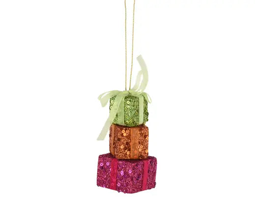 Giftbox foam glitter bow multi L.4.7cm x W.4.1cm x H.9.4cm
