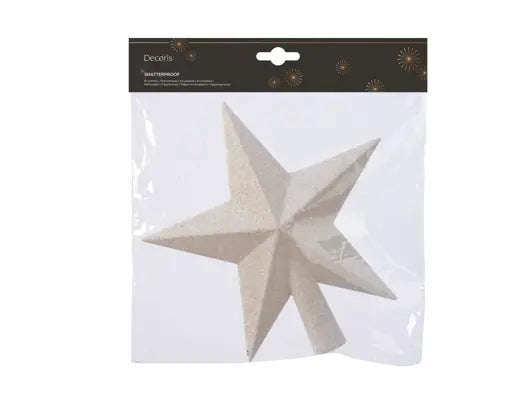 Treetopper polystyrene glitter wool white L.4.2cm x W.19cm x H.19cm