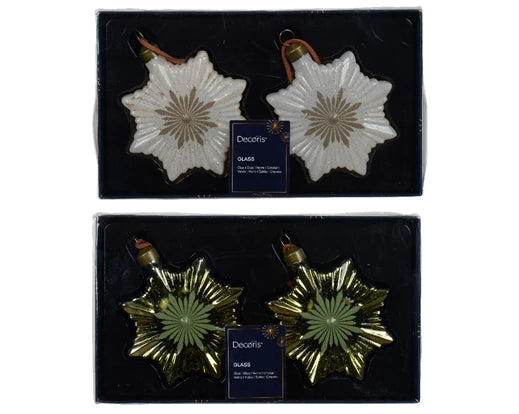 Ornament glass w sparkle 2col ass assorted L.9cm x W.2.3cm x H.10.5cm