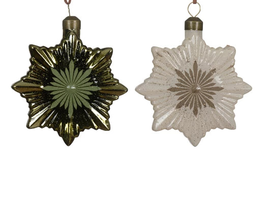 Ornament glass w sparkle 2col ass assorted L.9cm x W.2.3cm x H.10.5cm