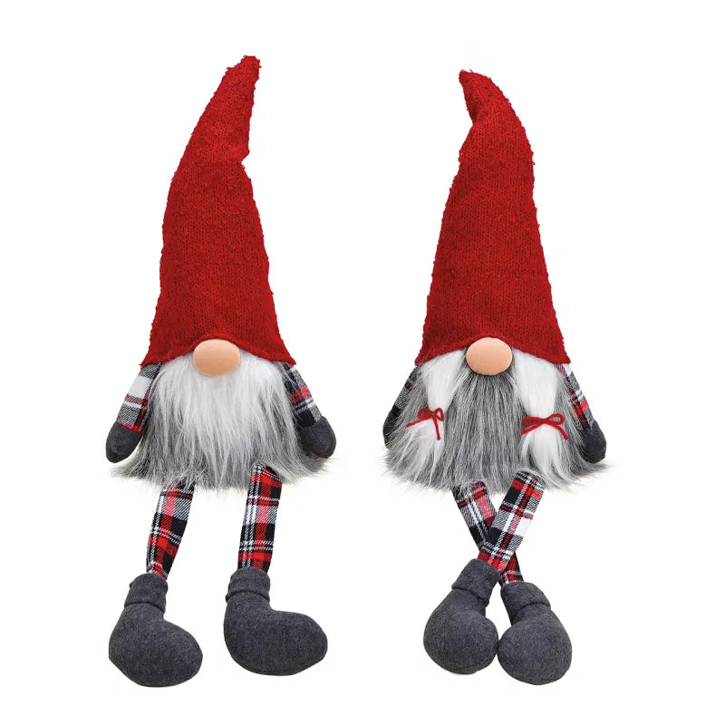 Edge stool made of textile red, 20x44/69x13cm