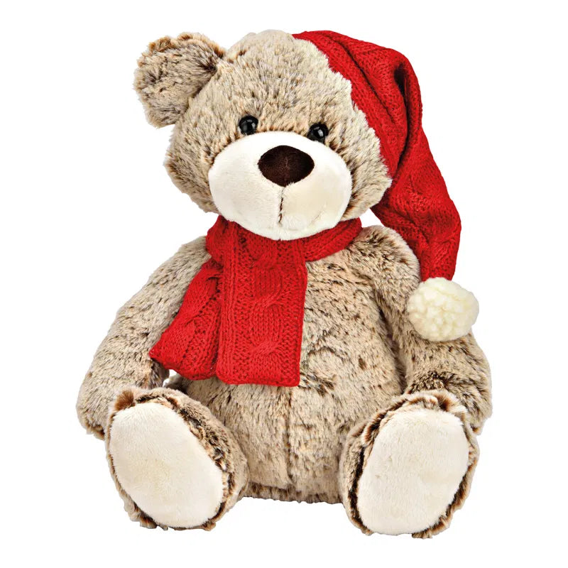 Bear made of plush brown, red  22x26x17cm