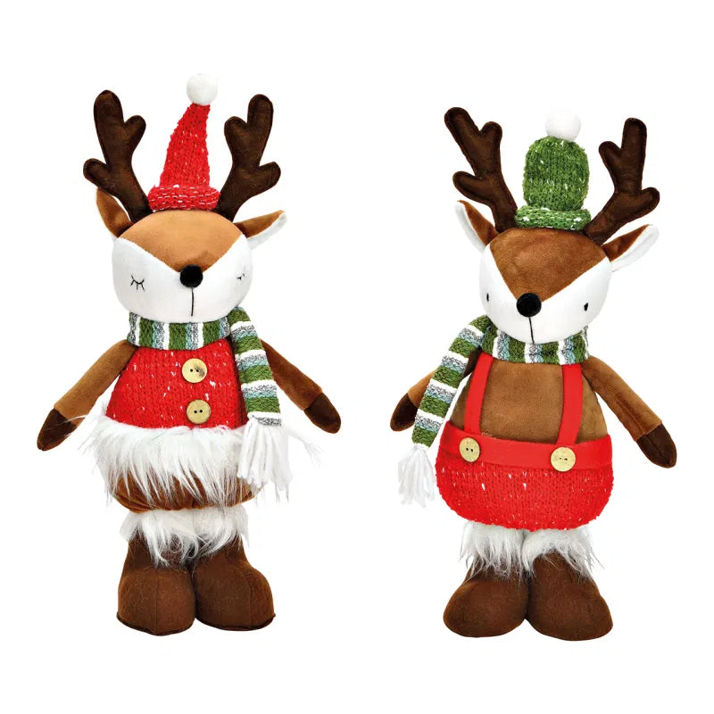 Display stand deer made of textile brown, 20x39x1 1cm